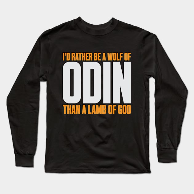 Pagan Norse Wolf Odin Worship Long Sleeve T-Shirt by Mellowdellow